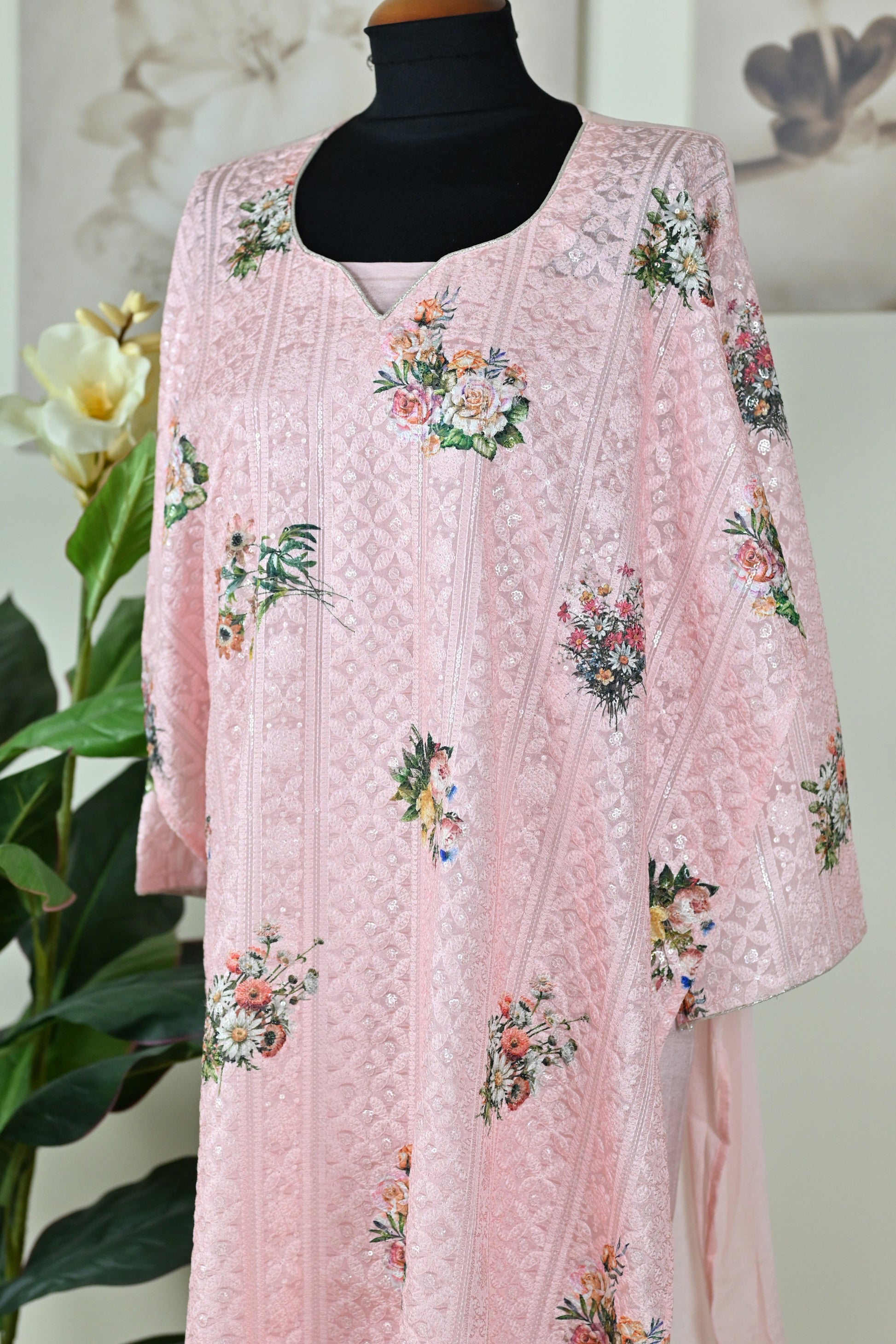 Georgette Festive Suit With Satin Dupatta - Urban Roots