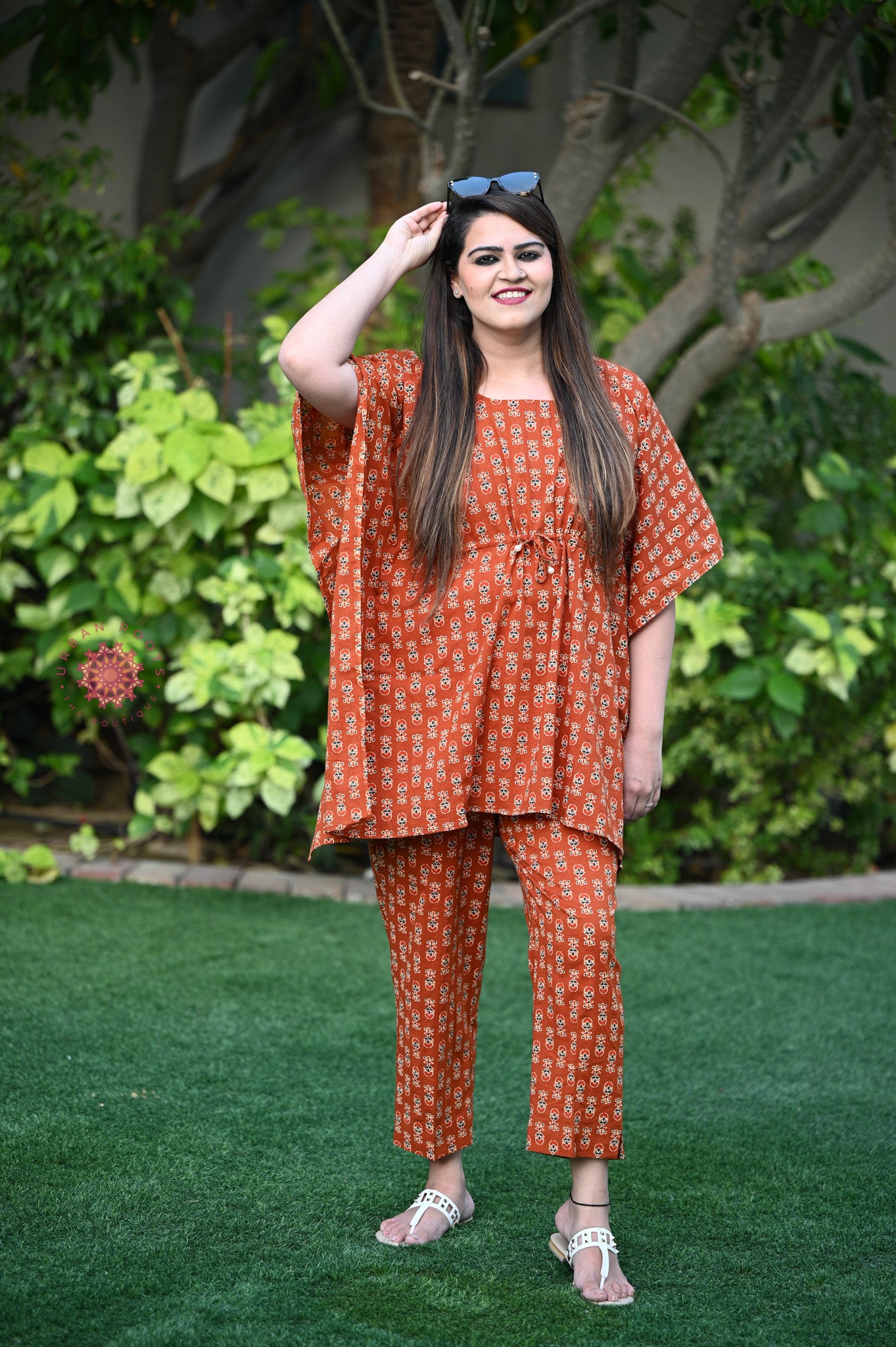Cotton Printed Kaftan Co-ord Set