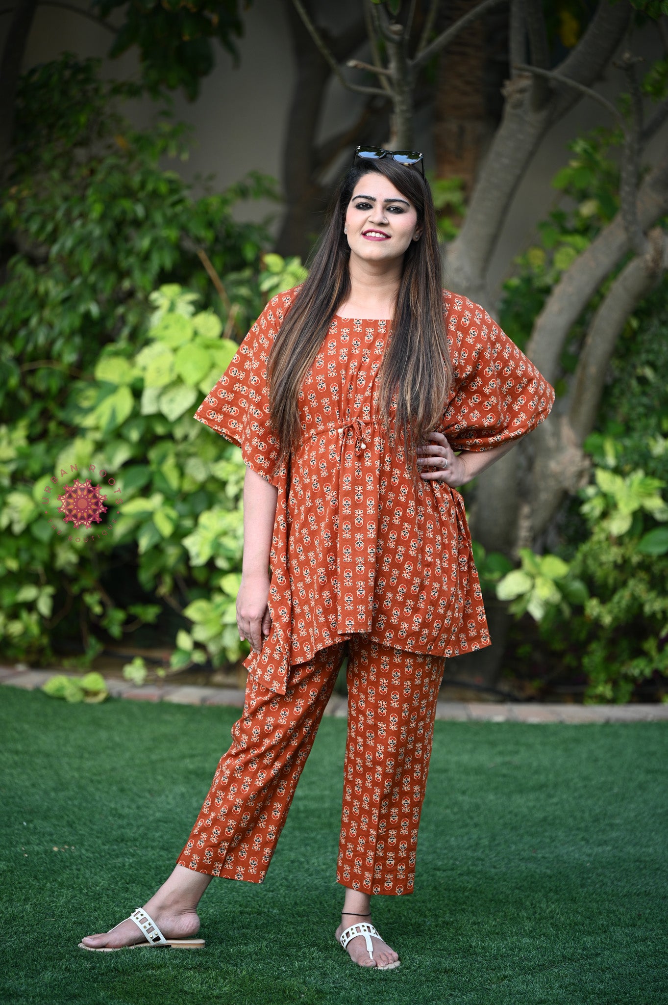Cotton Printed Kaftan Co-ord Set