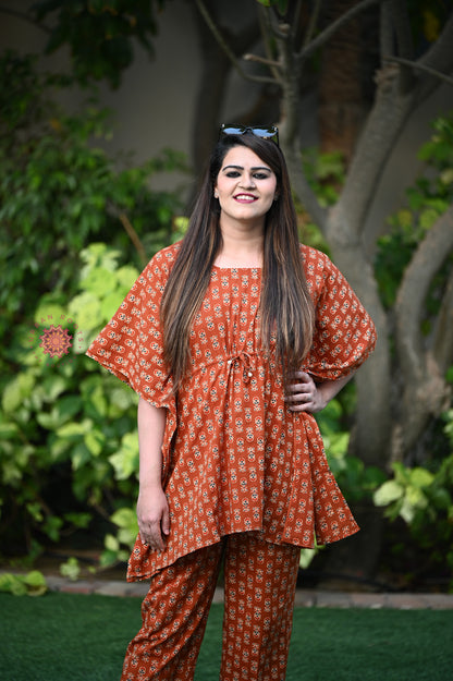 Cotton Printed Kaftan Co-ord Set