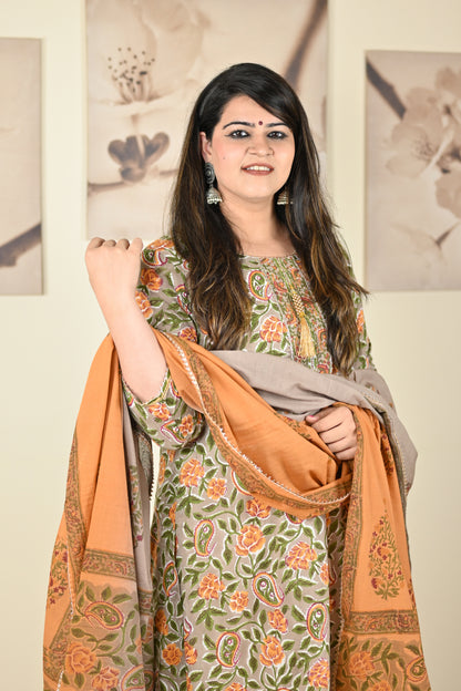 Hand Block Printed Stitched Sharara - Urban Roots