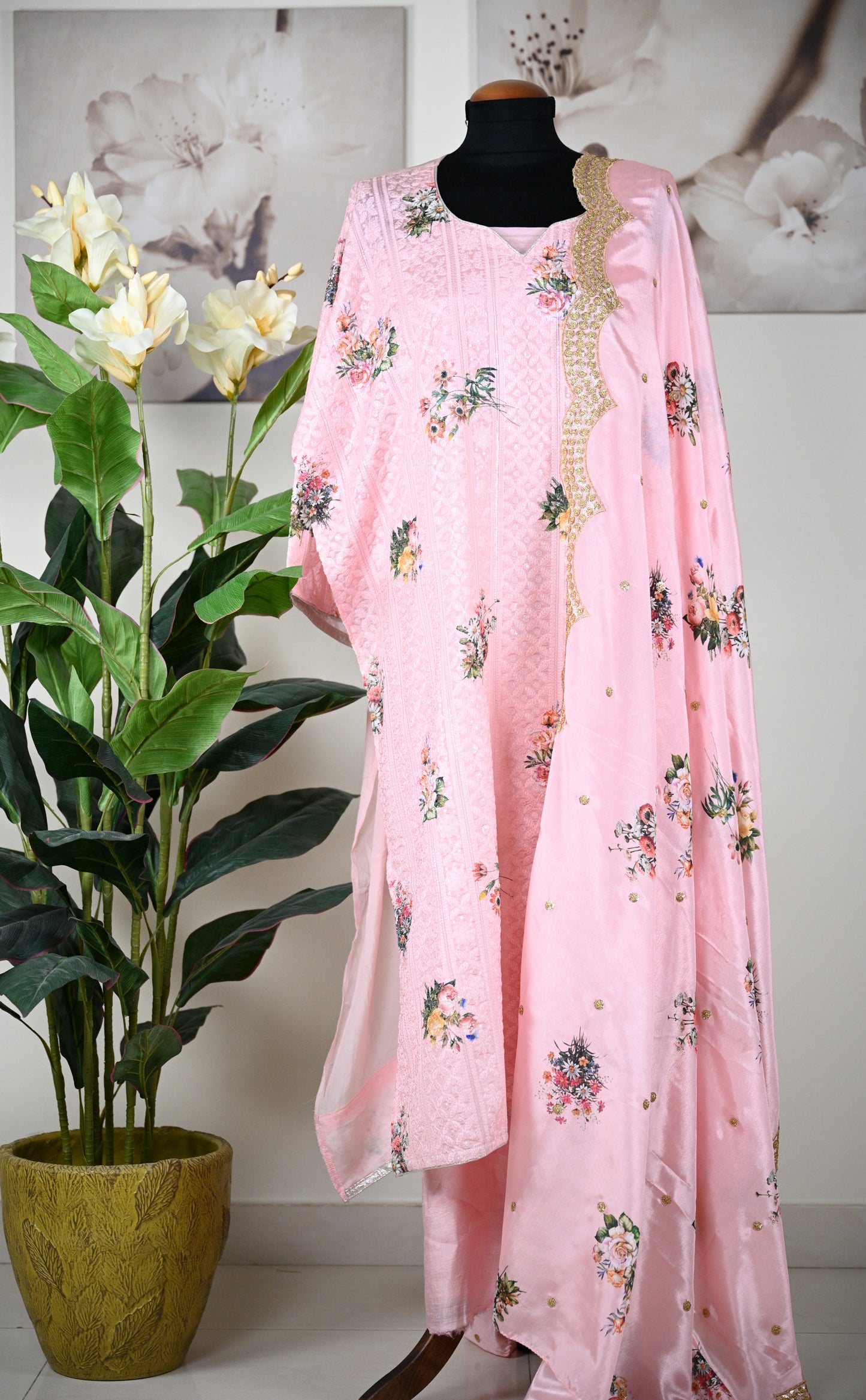 Georgette Festive Suit With Satin Dupatta - Urban Roots