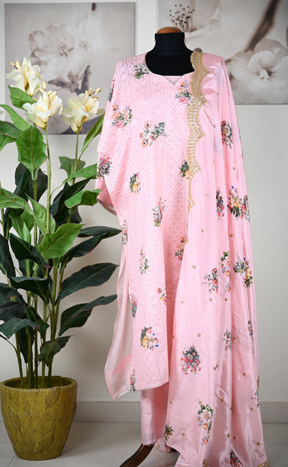Georgette Festive Suit With Satin Dupatta - Urban Roots