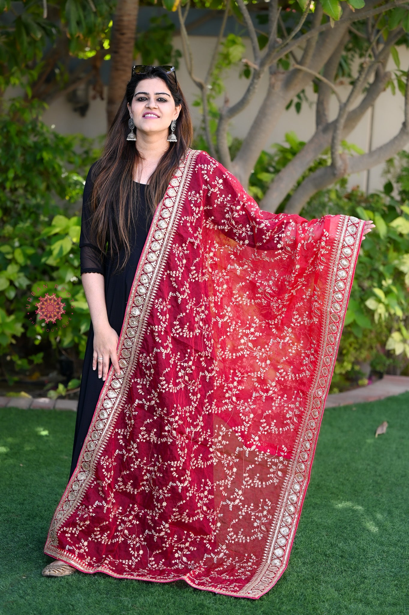 Zari Work Organza Dupatta