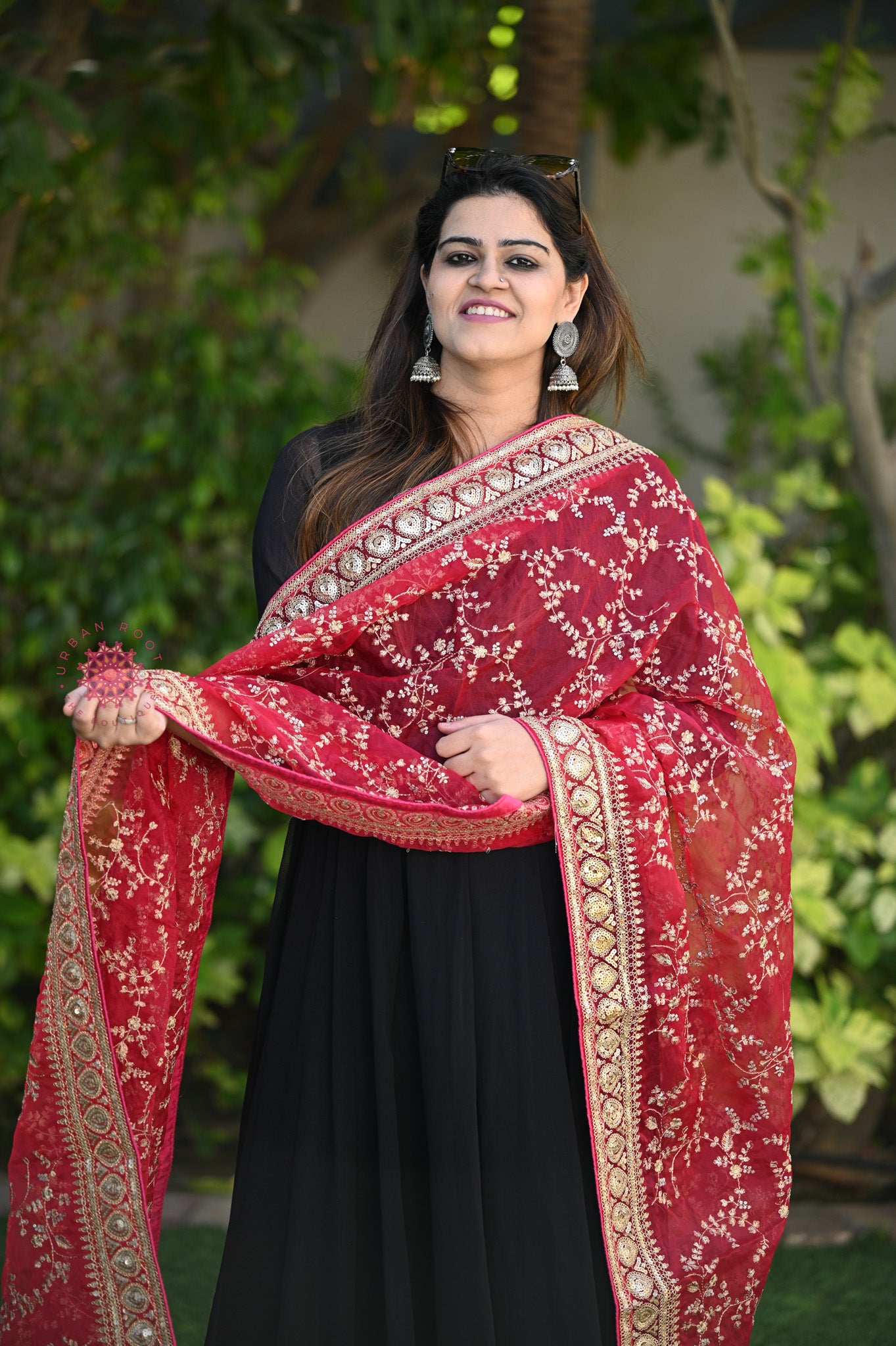 Zari Work Organza Dupatta