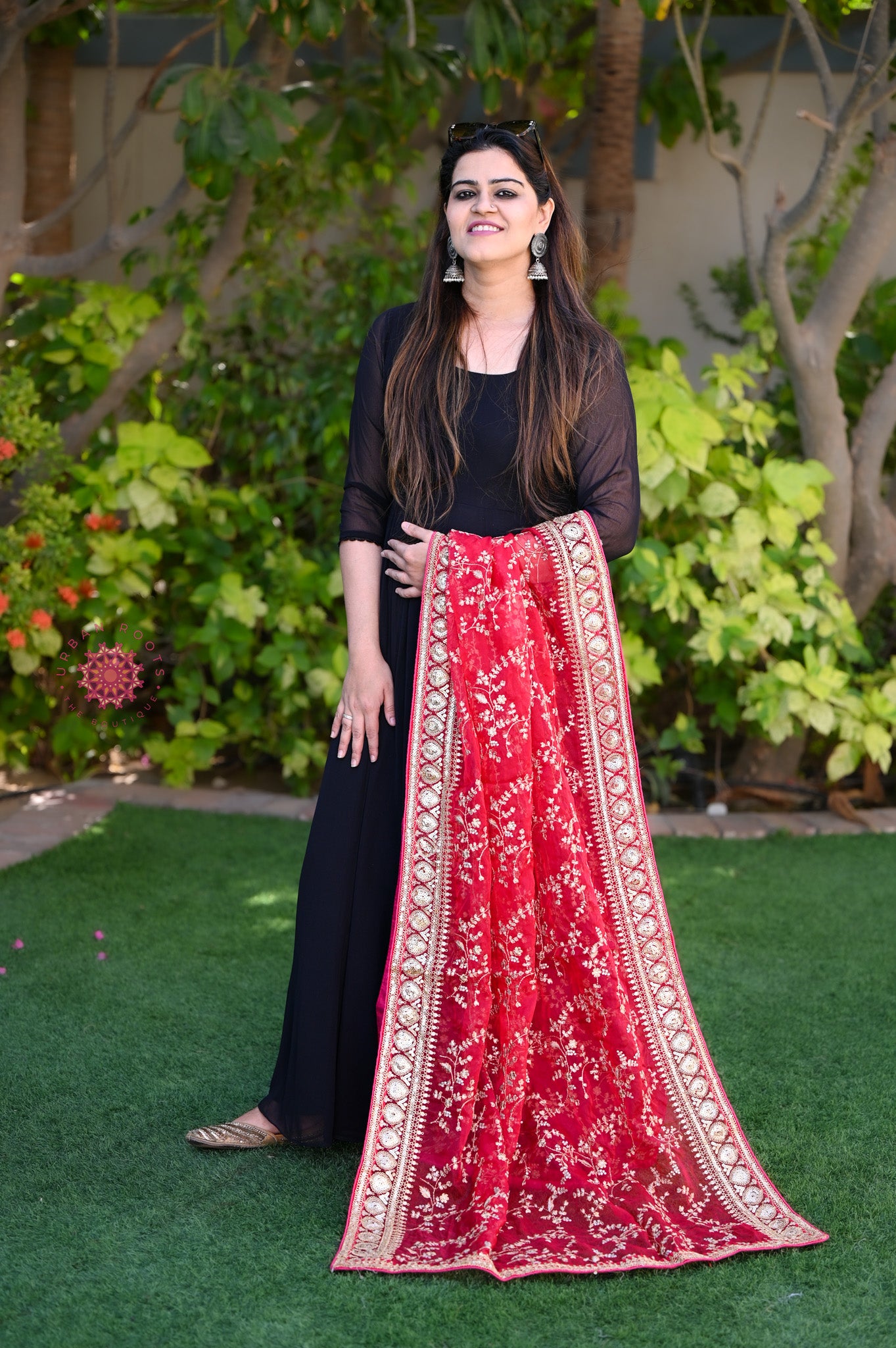Zari Work Organza Dupatta