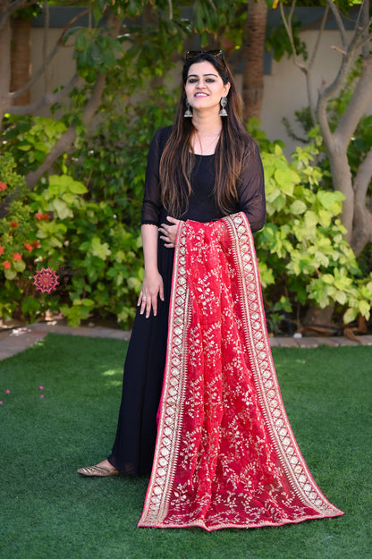 Zari Work Organza Dupatta