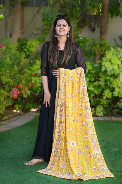 Parsi Gara Embroided Georgette Dupatta
