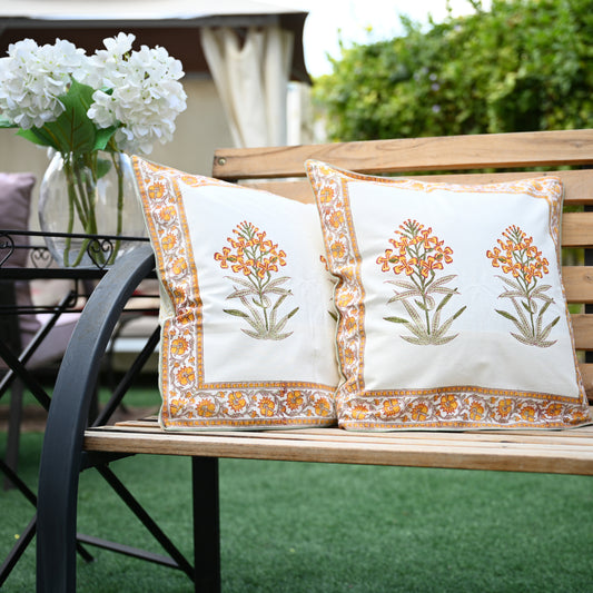 Hand Block Printed Cushion Cover (Set of 2) - Urban Roots