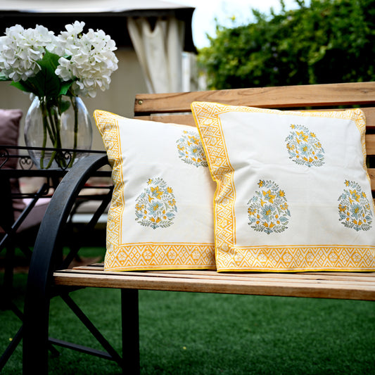 Hand Block Printed Cushion Cover (Set of 2) - Urban Roots