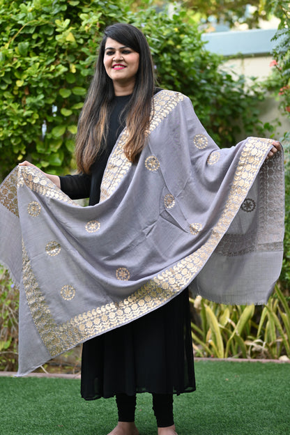 Pashmina Silk Gota Patti Stole - Urban Roots