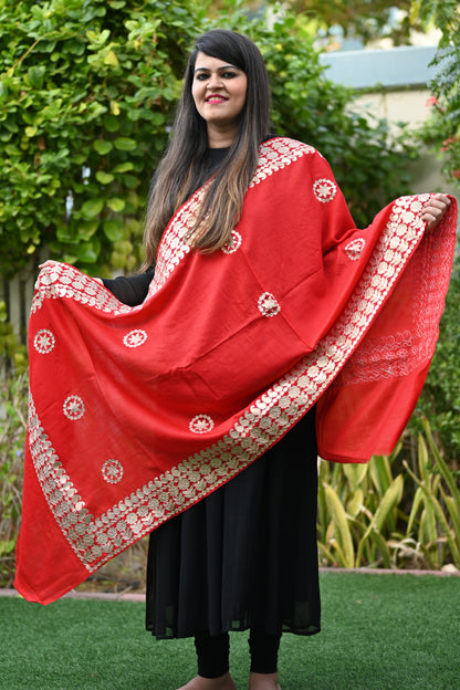 Pashmina Silk Gota Patti Stole - Urban Roots