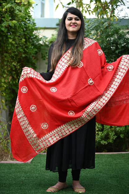 Pashmina Silk Gota Patti Stole - Urban Roots