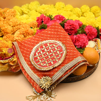 Thaal Cover Thaal Posh Lehriya Fabric - Urban Roots