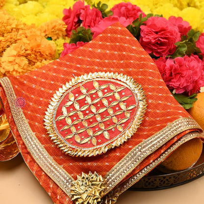 Thaal Cover Thaal Posh Lehriya Fabric - Urban Roots