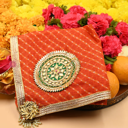 Thaal Cover Thaal Posh Lehriya Fabric - Urban Roots