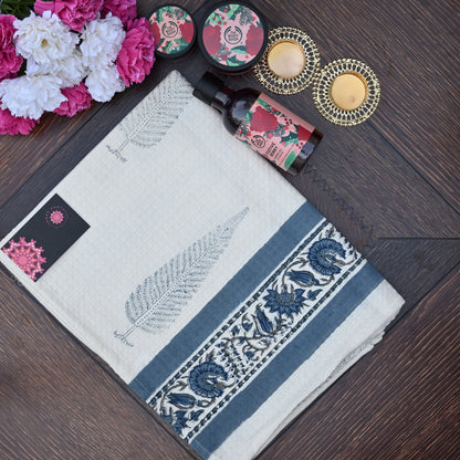 Hand Block Printed Waffle Towel Set (1+2) - Urban Roots
